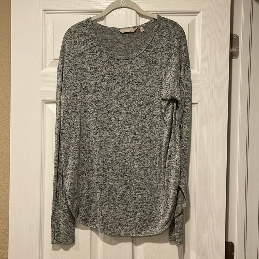 Athleta Pose Sweater Gray Long Sleeve Size Medium